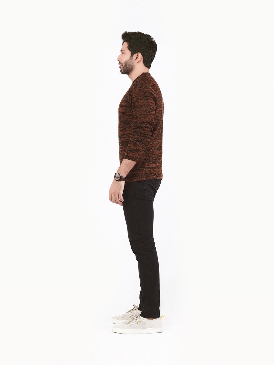 Men's Brown Black Sweater - FMTSWT22-001