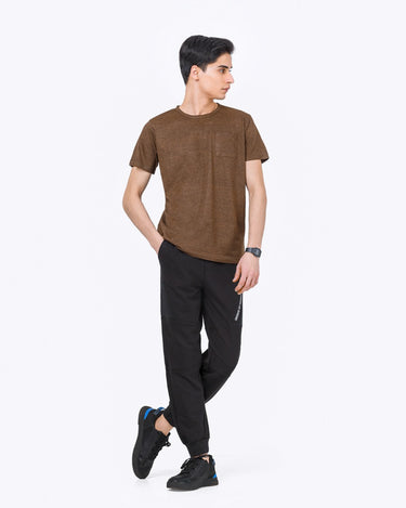 Men's Brown Basic Tee - FMTBT23-019