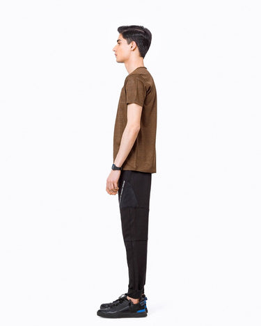 Men's Brown Basic Tee - FMTBT23-019