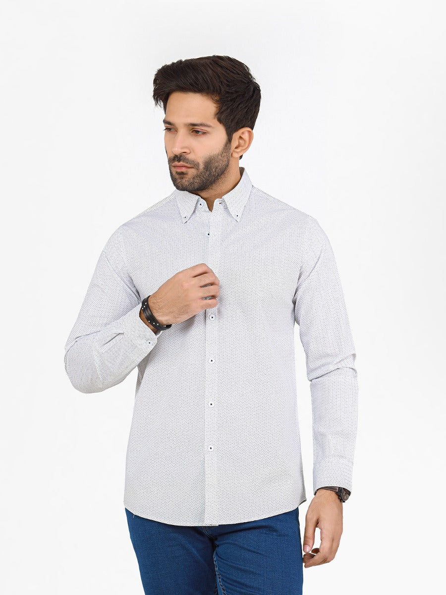 Men's White Casual Shirt - FMTS22-31683