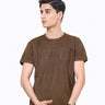 Men's Brown Basic Tee - FMTBT23-019