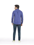 Men's Blue & White Casual Shirt - FMTS22-31673