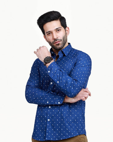 Men's Blue Casual Shirt - FMTS22-31551