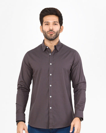 Men's Dark Brown Casual Shirt - FMTS22-31719