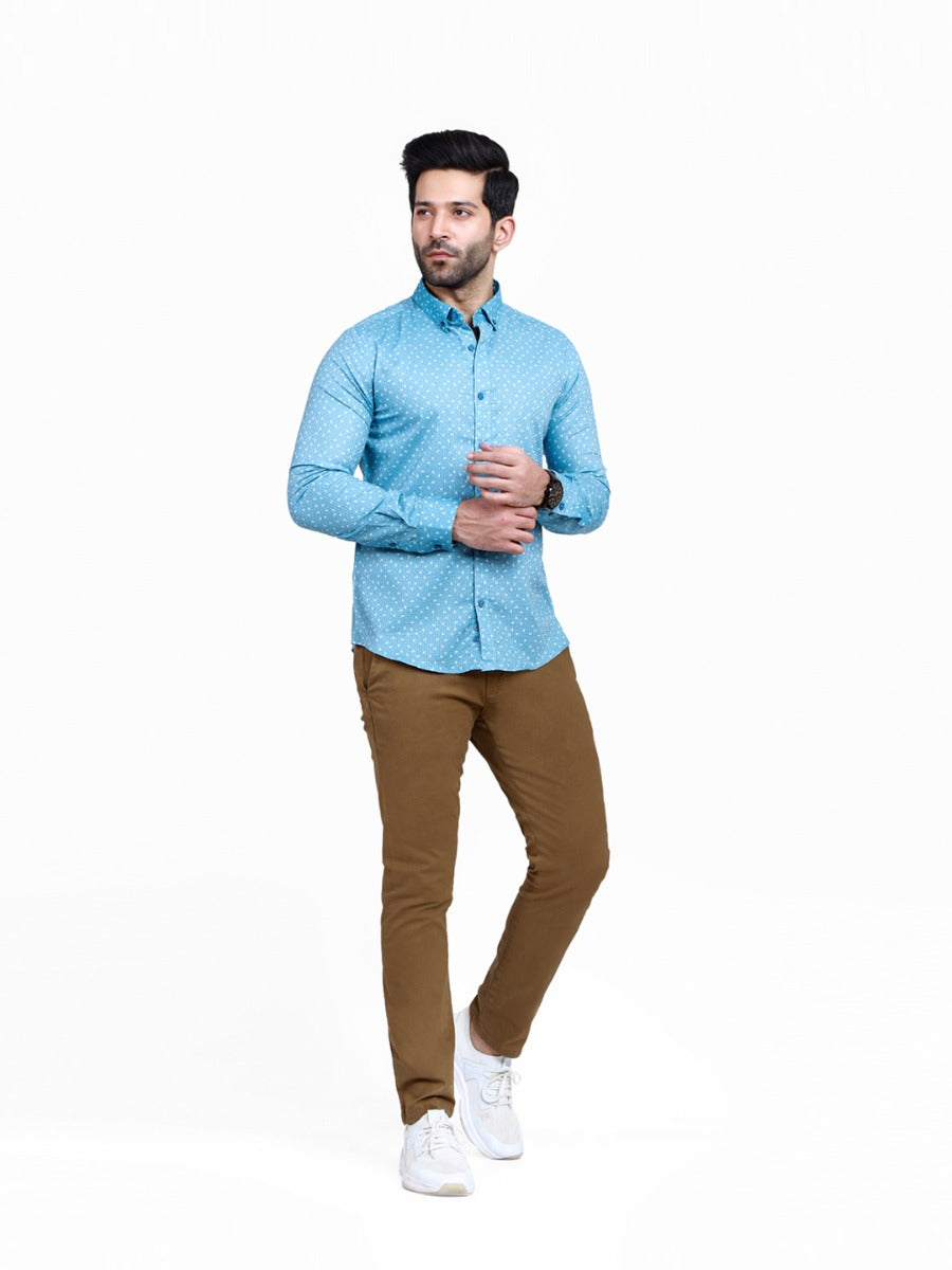Men's Turquoise Casual Shirt - FMTS22-31546