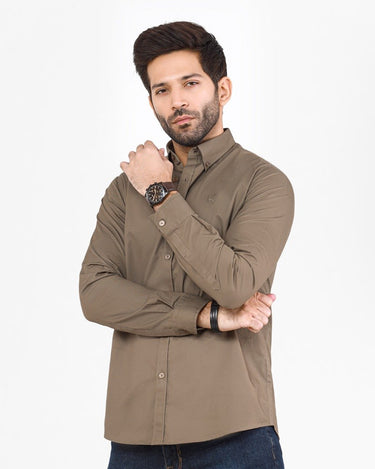 Men's Olive Casual Shirt - FMTS22-31712