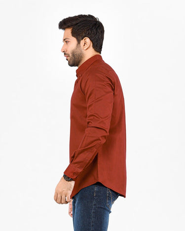 Men's Maroon Casual Shirt - FMTS22-31711