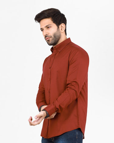 Men's Maroon Casual Shirt - FMTS22-31711