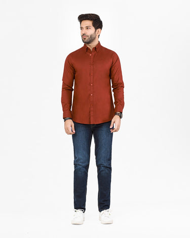 Men's Maroon Casual Shirt - FMTS22-31711