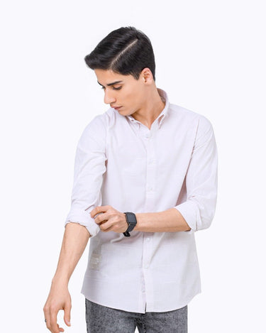 Men's Pale White Casual Shirt - FMTS22-31768