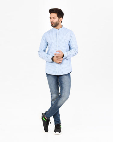 Men's Sky Blue Casual Shirt - FMTS22-31708