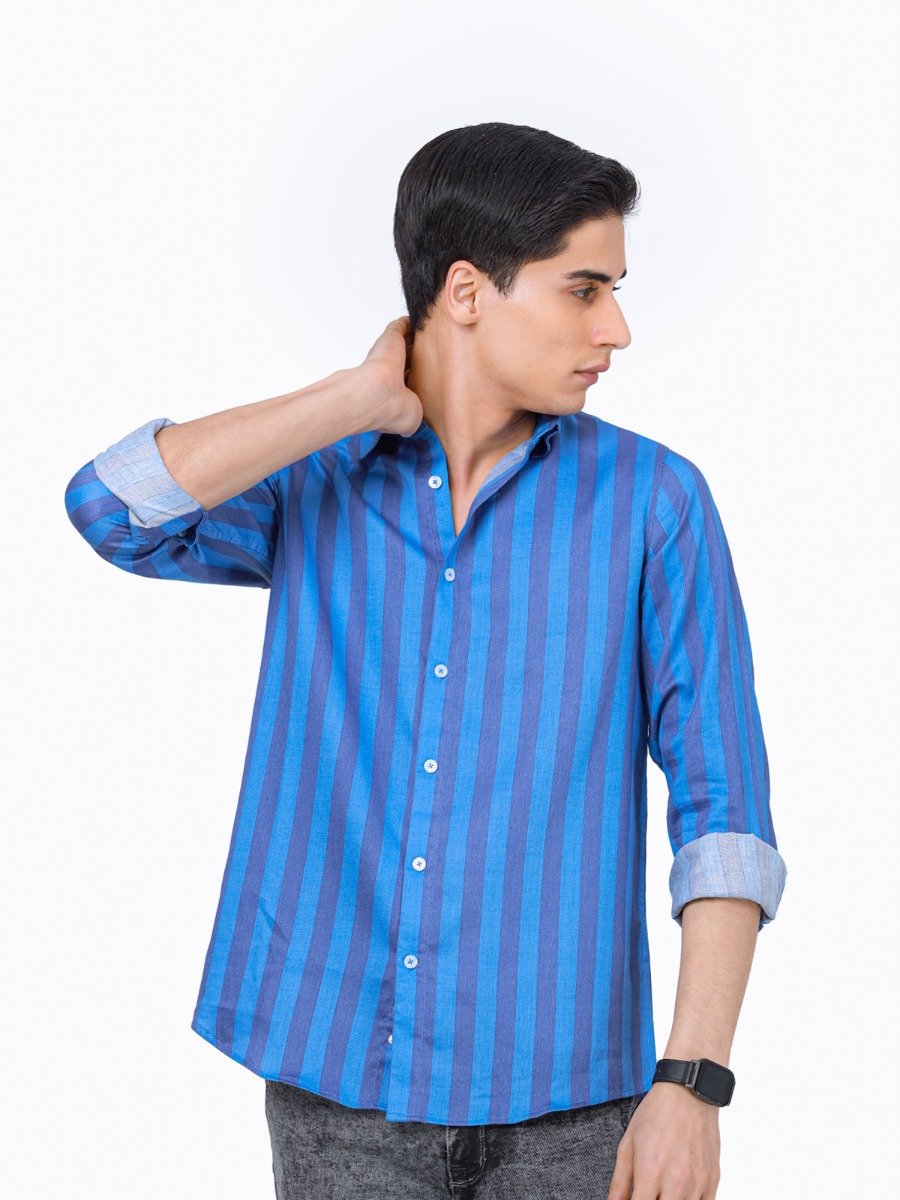 Men's Blue Casual Shirt - FMTS22-31731