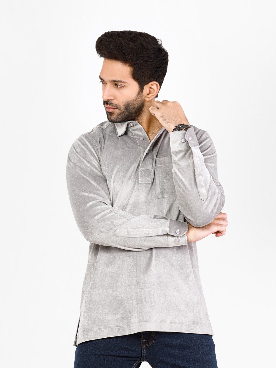 Men's Grey Casual Shirt - FMTS22-31723