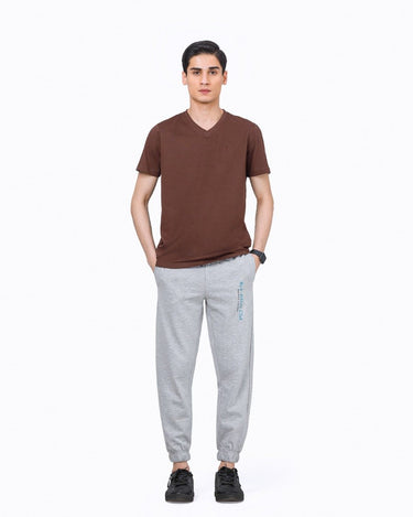 Men's Light Grey Melange Jogger Pant - FMBT23-017