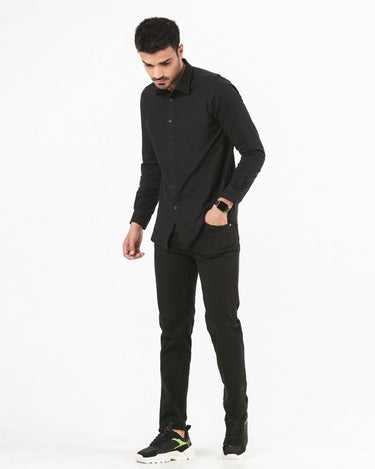 Men's Black Casual Shirt - FMTS22-31612