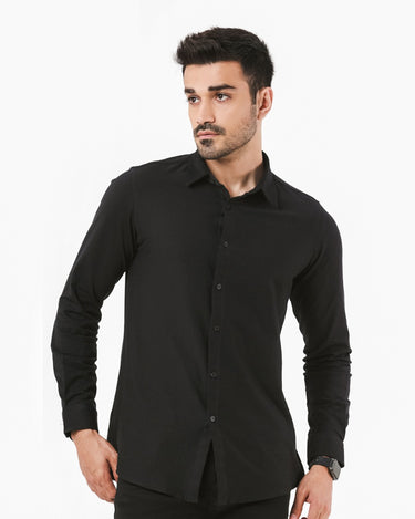 Men's Black Casual Shirt - FMTS22-31612