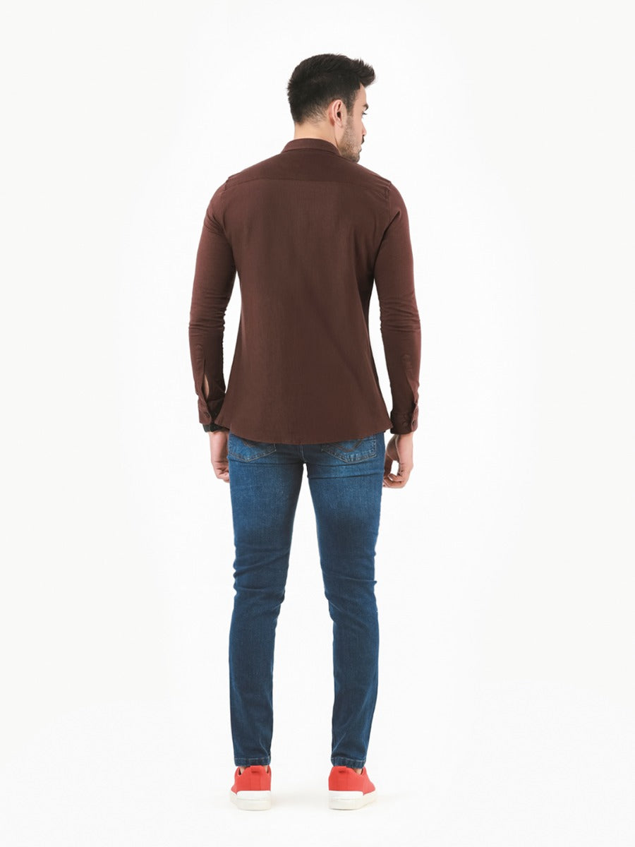 Men's Brown Casual Shirt - FMTS22-31610