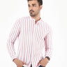 Men's White Maroon Casual Shirt - FMTS22-31566