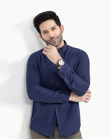 Men's Blue Casual Shirt - FMTS22-31544