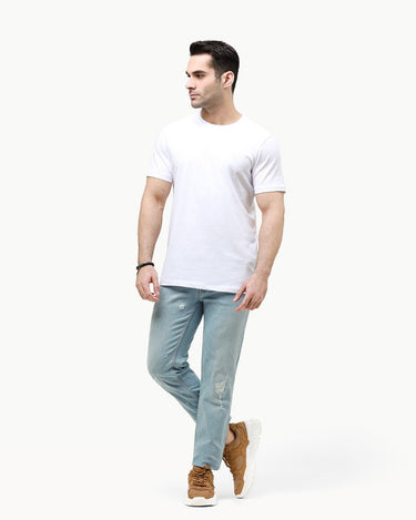 Men's White Basic Tee - FMTBT23-002