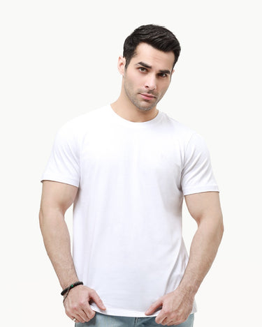 Men's White Basic Tee - FMTBT23-002