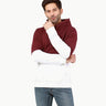 Men's Burgundy & White Hoodie - FMTH22-011