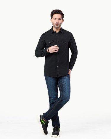 Men's Black Casual Shirt - FMTS22-31707