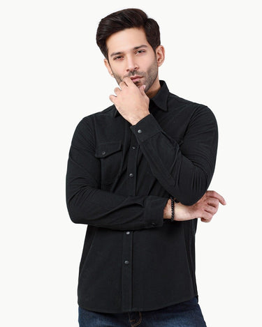 Men's Black Casual Shirt - FMTS22-31707