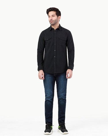 Men's Black Casual Shirt - FMTS22-31707