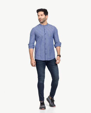 Men's Blue Casual Shirt - FMTS22-31572