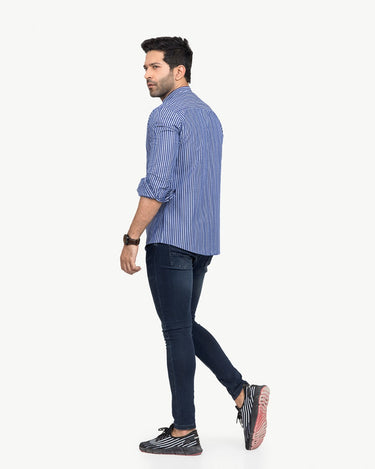 Men's Blue Casual Shirt - FMTS22-31572