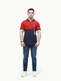 Men's Red & Blue Polo Shirt - FMTCP23-060