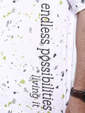Men's White Printed Tee - FMTPL22-002