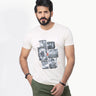 Men's Cream Crew Neck Classic Tee - FMTCT22-006