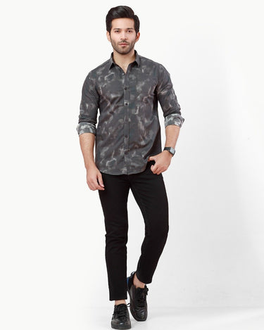 Men's Black Casual Shirt - FMTS22-31584