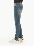 Men's Washed Blue Denim Jeans - FMBP22-018