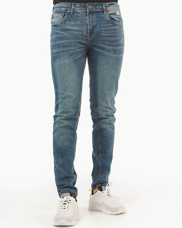 Men's Washed Blue Denim Jeans - FMBP22-018