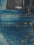 Men's Washed Blue Denim Jeans - FMBP22-018