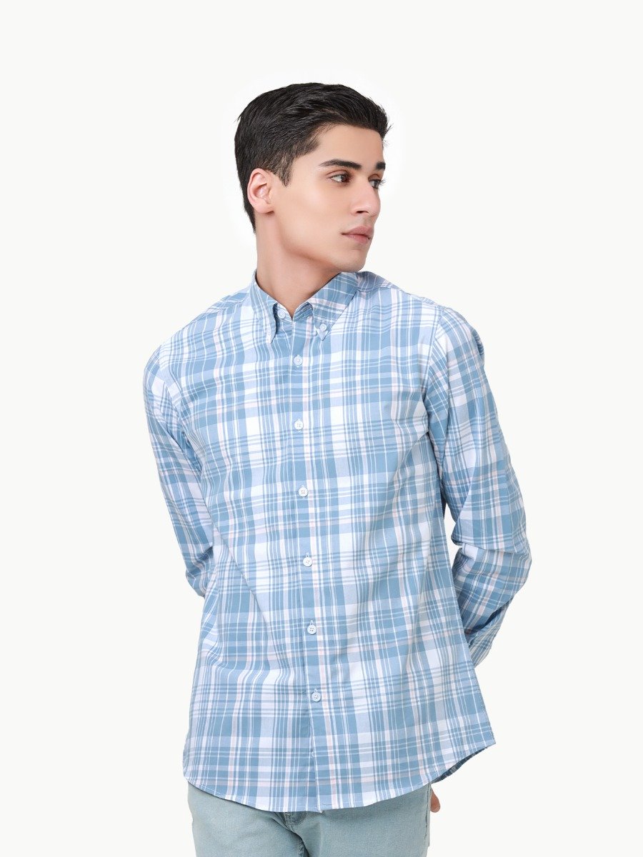 Men's Light Blue Casual Shirt - FMTS22-31758