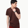 Men's Brown Basic Tee - FMTBT23-018