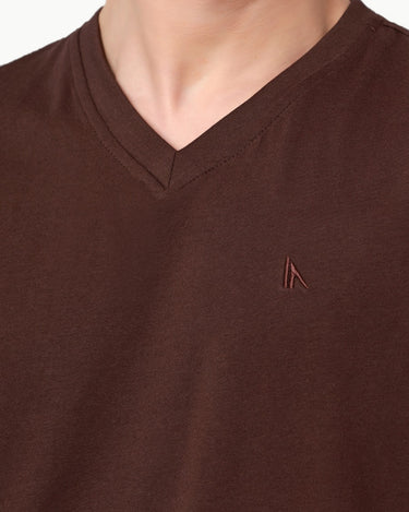 Men's Brown Basic Tee - FMTBT23-018