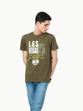 Men's Army Green Graphic Tee - FMTGT23-043