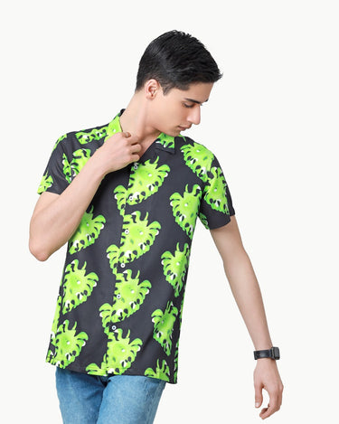 Men's Green & Black Casual Shirt - FMTS22-31701