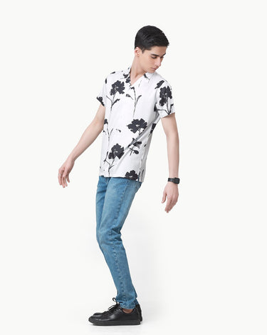 Men's White Casual Shirt - FMTS22-31700