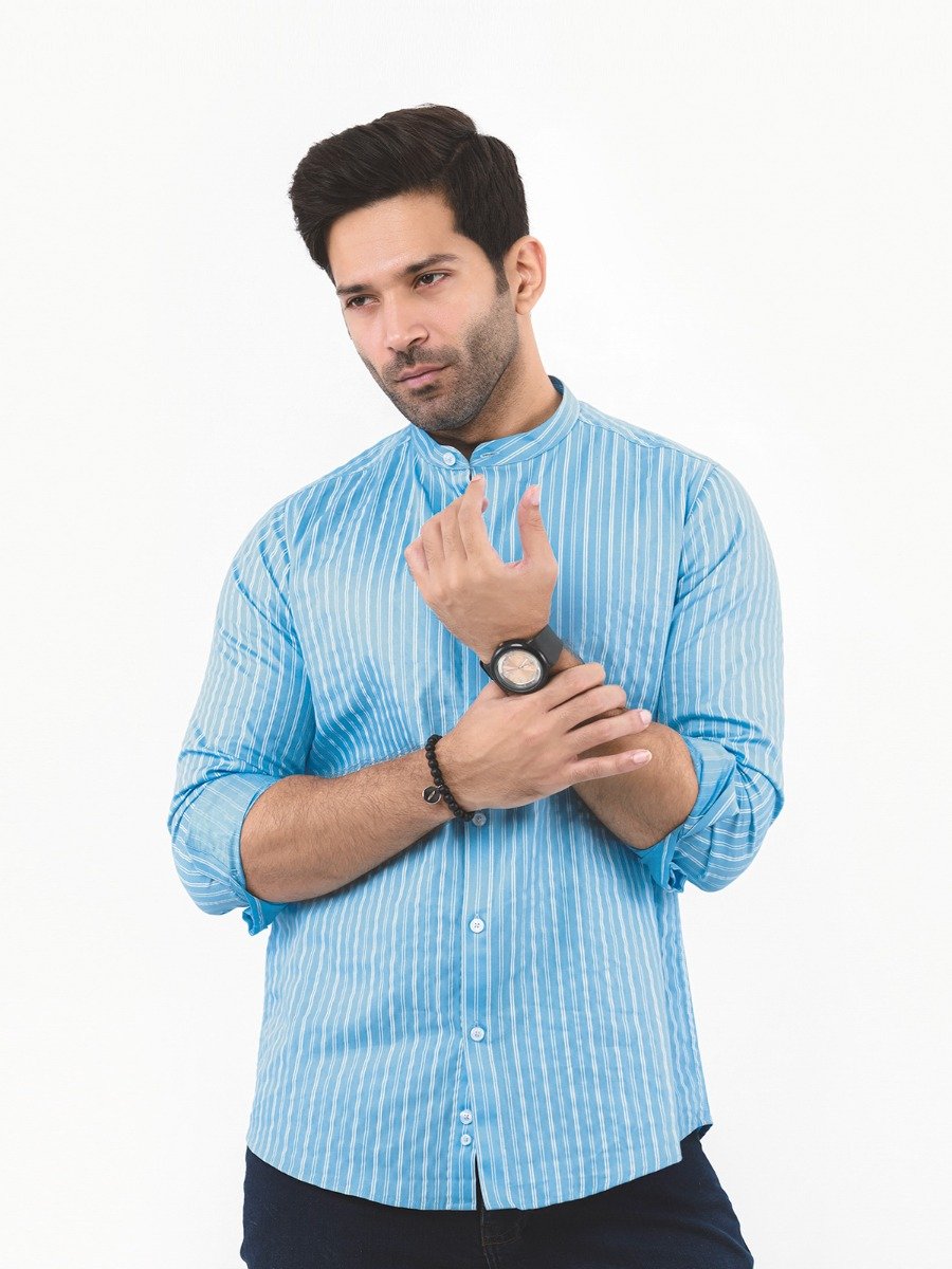 Buy FUROR Regular Fit Band Collar Shirt online - FMTS22-31662 – FURORJEANS