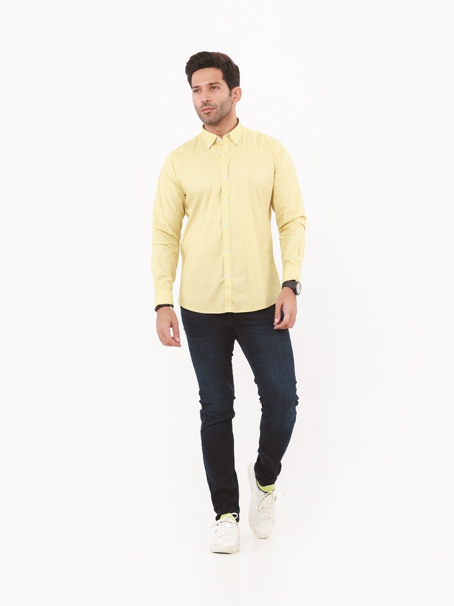 Men's Yellow Casual Shirt - FMTS22-31634