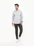 Men's Grey White Casual Shirt - FMTS22-31641