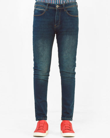 Men's Mid Blue Knitted Jeans - FMBP22-022