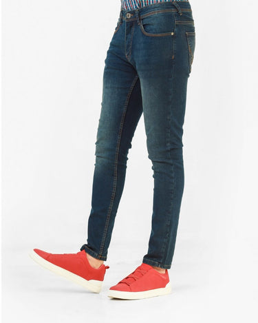 Men's Mid Blue Knitted Jeans - FMBP22-022