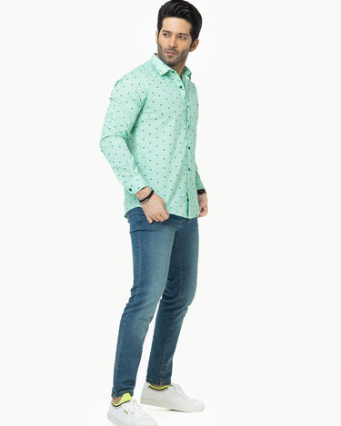 Men's Light Green Casual Shirt - FMTS22-31555